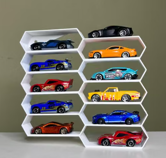 Honeycomb Mini Car Display Shelf – Wall-Mounted Toy Car Organizer