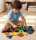 Colourful Shape Sorting & Stacking Toy – Educational Peg Board